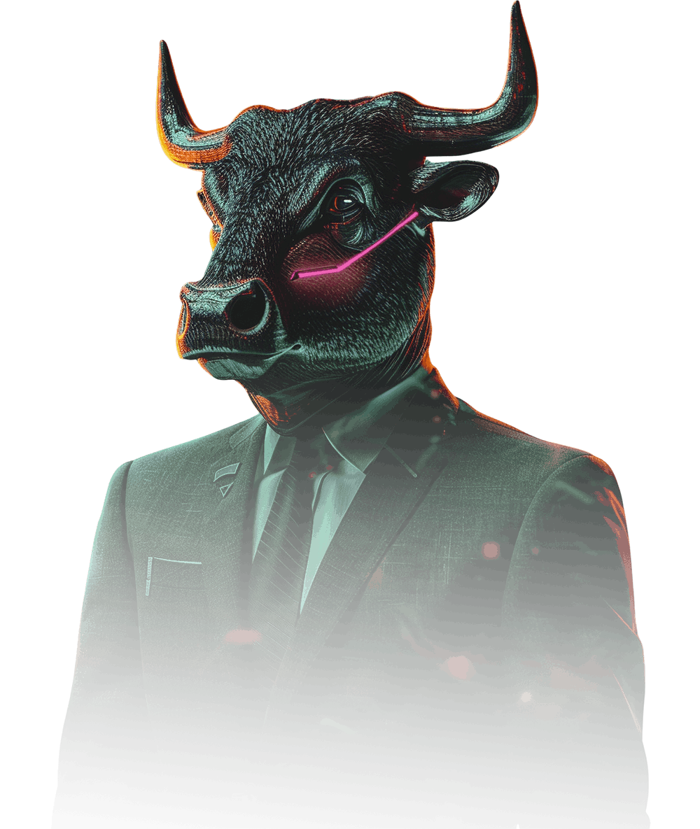 Forex trading board with candlesticks and trend lines